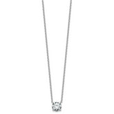 14k White Gold 2 1/2 carat Lab Grown Diamond VS/SI+ G+ Round Complete Four Prong 18 inch Solitaire Necklace